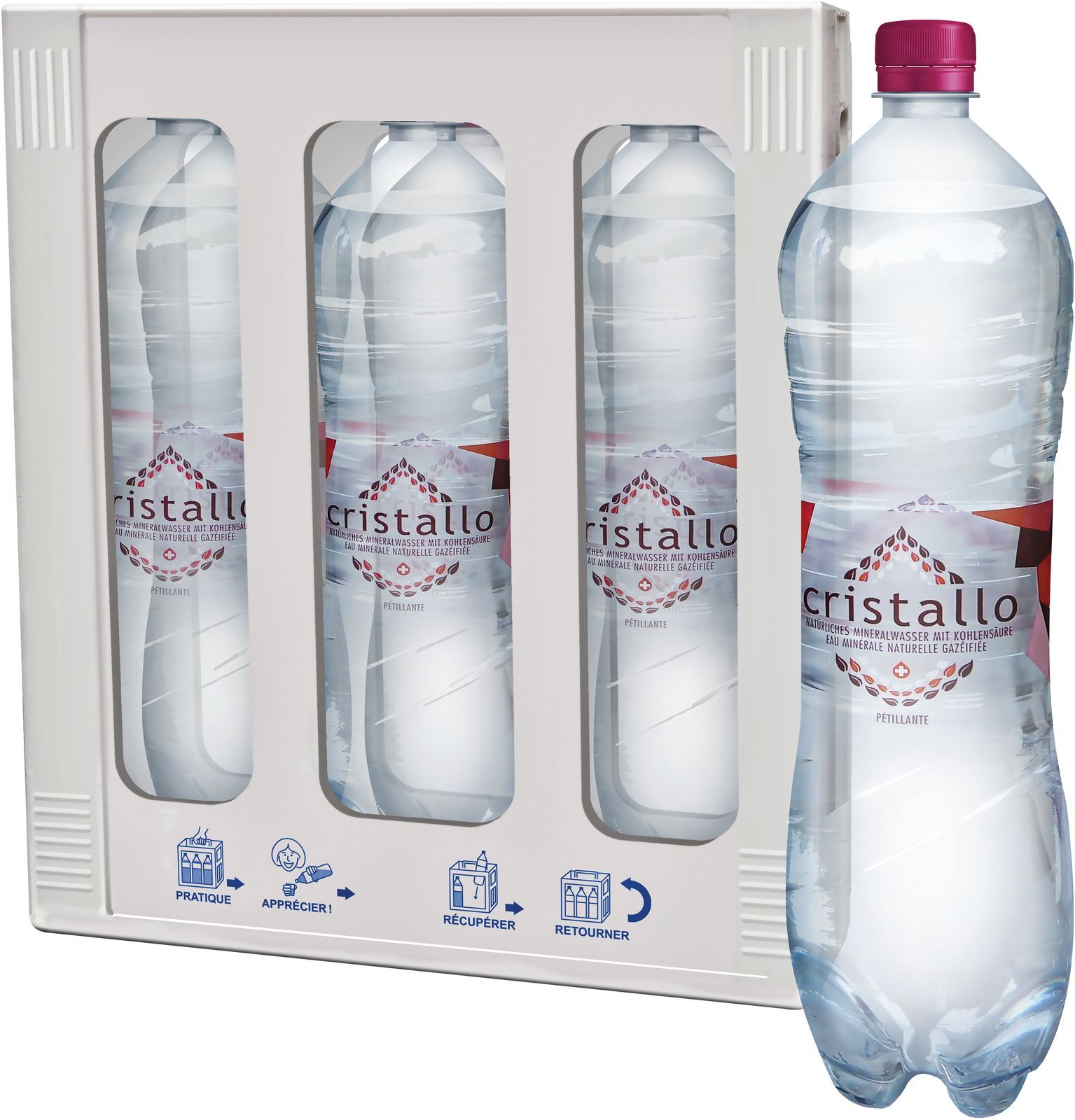 Cristallo rot (mit CO2) 1.5l PET Har.