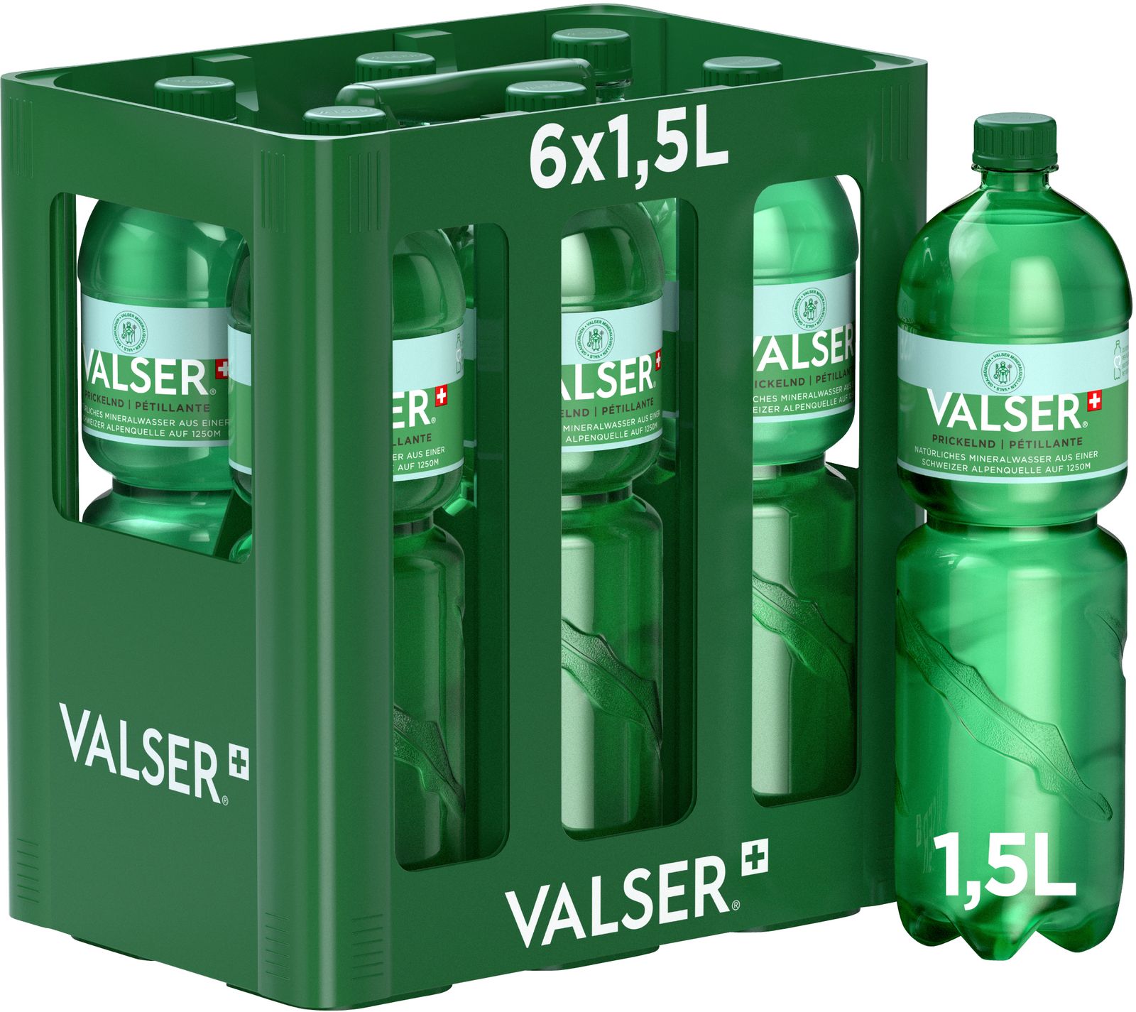 Valser grün (mit CO2) 1.5l PET Har.
